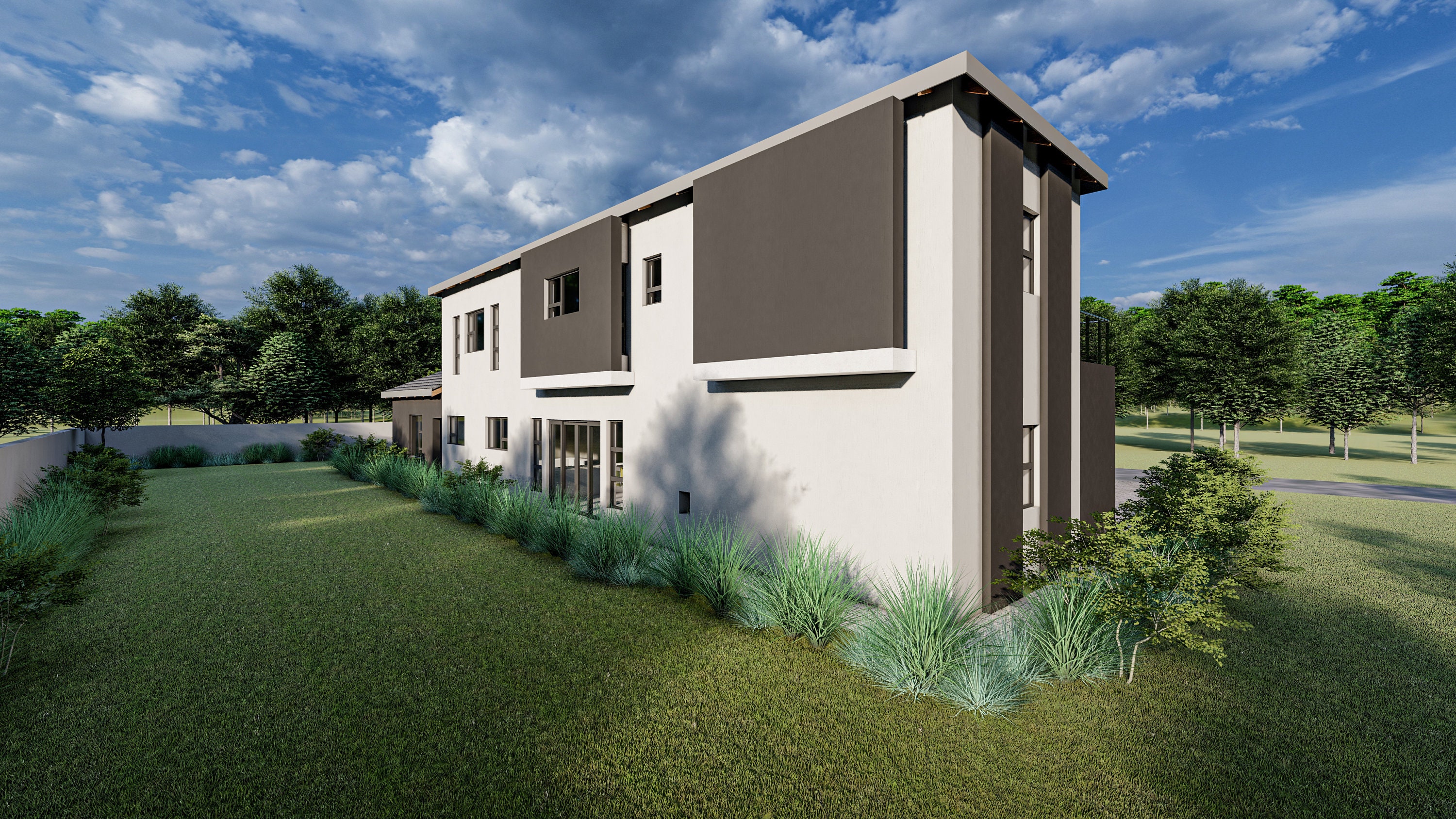 Modern 4 Bedroom House Plans With Balcony (PDF & DWG) - Etsy