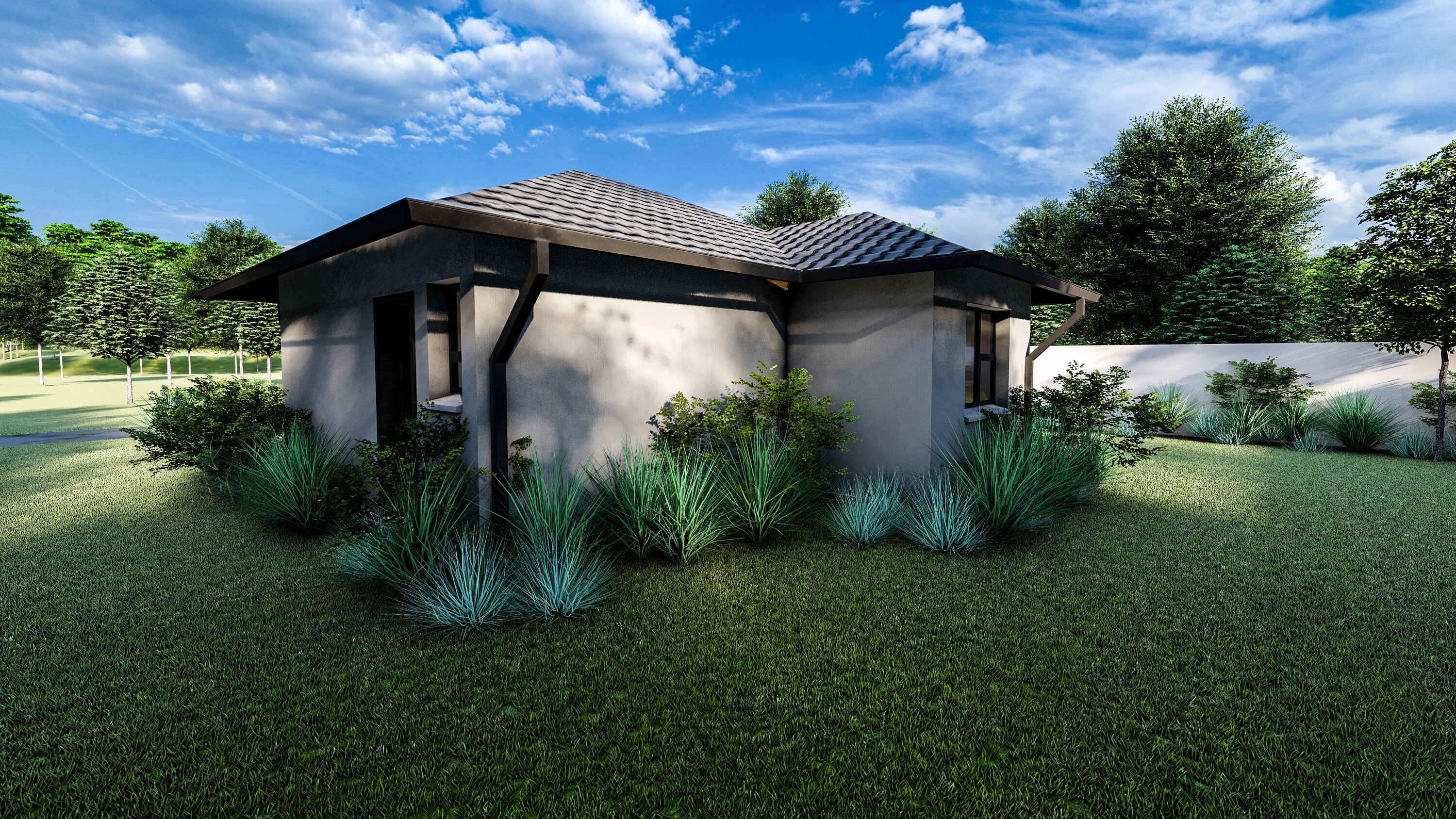 Modern 2 Bedroom , 1 Bathroom House Plans : Ready to Build (PDF & DWG ...