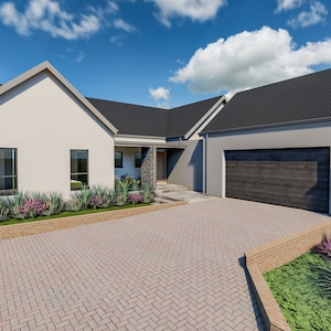 4 Bedroom, 2 Bathroom, Double Garage,312m2 (3356ft2) (19m x 25.6m) (62.4ft x 84ft): Ready To Build House Plans