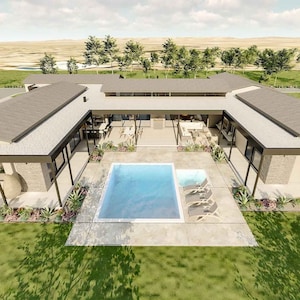 5 Bedroom, 5 Bathroom, 3 Garages, 649m2 (6983ft2) (34m x 29m) (109ft x 98ft) : Ready To Build House Plans