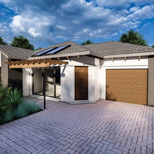 Modern 2 Bedroom House Plans with Garage (PDF & DWG)
