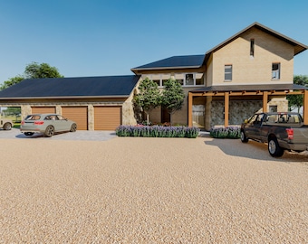 Huisplattegronden met 5 slaapkamers en 3 garages (pdf en dwg)