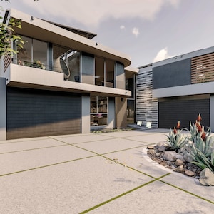 Modern 5 Bedroom House Plans with Movie Theater (PDF & DWG)