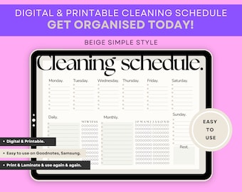 Cleaning Planner, Cleaning Checklist, Cleaning Schedule, Weekly House Chores, Adhd Home Organization, Goodnotes, Productivity Planner