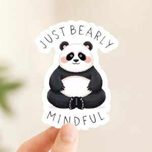 Panda Sticker | Panda Vinyl White Decal | Self Care Reminder | Mindfulness Sticker | Laptop Phone Case Decor | Kawaii Gift