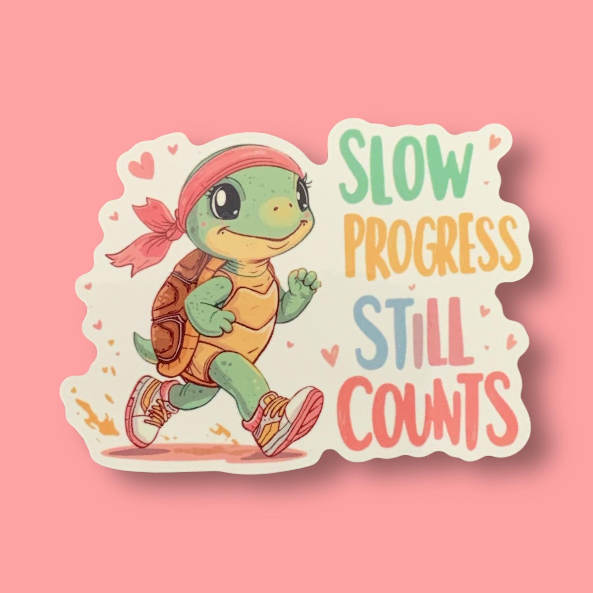 Kawaii Turtle Sticker | Motivational Vinyl Die-cut Sticker | Gym ...