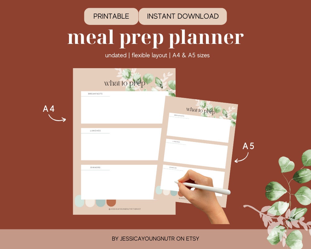Printable Meal Prep Planner Meal Prep Template Planning Template Printable Meal Prep Planner Meal Prep Template Planning Template