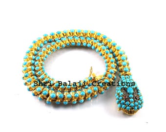 Snake Necklace Jewelry Turquoise Gemstone 925 Sterling Silver Gold Plated Snake Necklace Jewelry