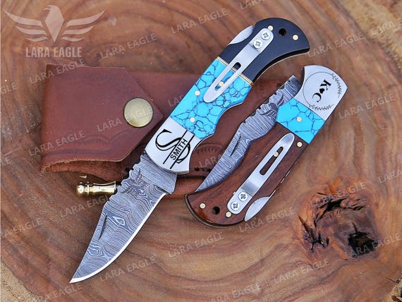 Elegant Damascus Steel Pocket Clip Knife Handmade Pocket Knife Folding Knife Perfect Groomsman Gift or Anniversary Present