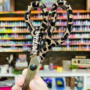 Custom Full Leopard Glitter Scissors 
