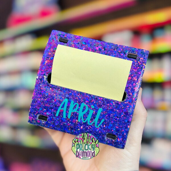 Custom Solid Single Glitter Sticky Note Dispenser