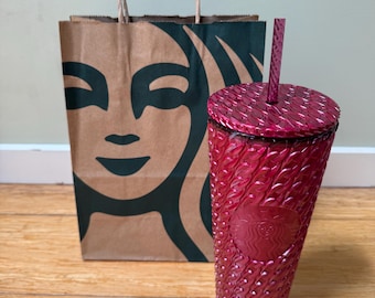 Gobelet Starbucks bordeaux avec chaîne