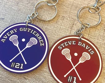 Personalized Lacrosse Bag Tag: Custom Team Keychain