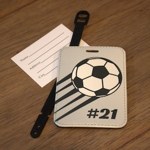 Soccer Luggage Tag, Team Luggage Tags, Team Bag Tags Soccer, Personalized Soccer Gifts, Senior Night Soccer Gifts, Team Luggage Tag