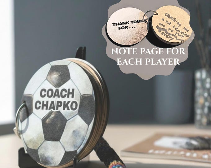 End of season soccer coach custom thank you sports book from team with message cards personalized soccer appreciation desk display gift