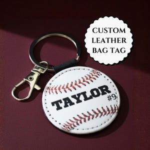 Baseball Bag Tags Custom Baseball Backpack Tag Personalized Items for Boys Birthday Party Favor with Name & Jersey Number Bulk Team Gifts
