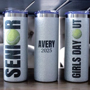 Personalized Tennis Tumbler: Custom Coach Gift, Stainless Steel, 20oz