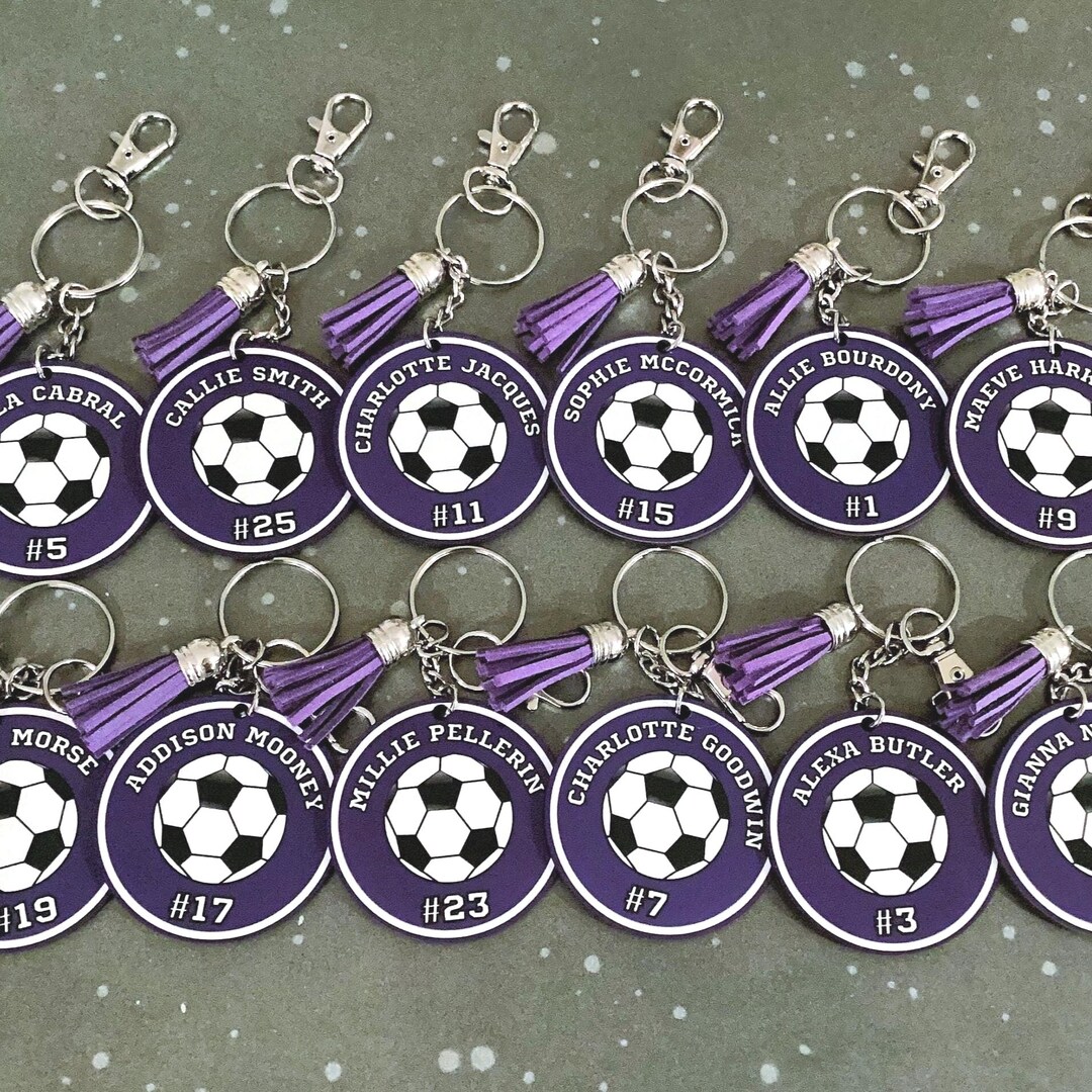 Personalized Soccer Team Keychain: Custom Name & Number, Senior Night ...