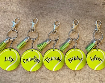 Tennis Bag Keychain, Tennis Bag Tag, Team Gifts Tennis, Senior Night Tennis, Tennis Seniors, Tennis Coach Gift