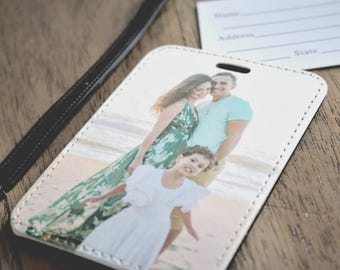 Personalized Luggage Tag Custom Photo Leather Identifier Travel Tags Luggage Customized Baggage Newlywed Gift Dog Mrs Anniversary Present