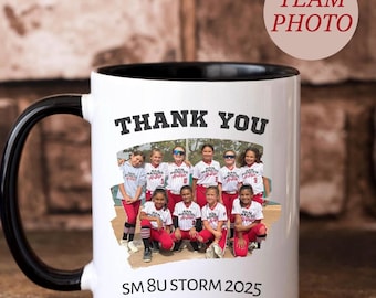 Baseball Coach Mug Team Photo Custom Gift Appreciation Personalized Keepsake Softball Picture Memento Sports Present Ceramic Cup Season