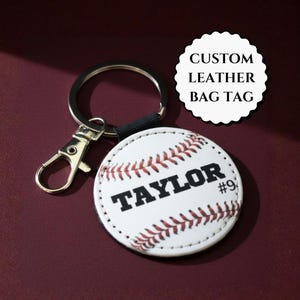 Baseball Bag Tags Custom Baseball Backpack Tag Personalized Items for Boys Birthday Party Favor with Name & Jersey Number Bulk Team Gifts
