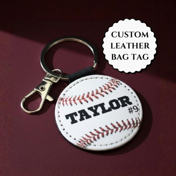 Baseball Bag Tags Custom Baseball Backpack Tag Personalized Items for Boys Birthday Party Favor with Name & Jersey Number Bulk Team Gifts