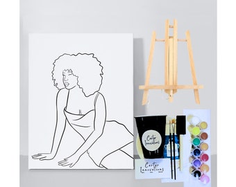 Pre- Drawn Canvas  | Sip & Paint | Perfect Pose