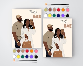 Couples Sip and Paint Canvas: Valentine's Day Date Night (Pre-Drawn)