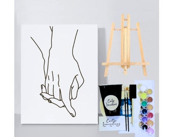 Pre- Drawn Canvas  | Couples Sip & Paint | Intertwined