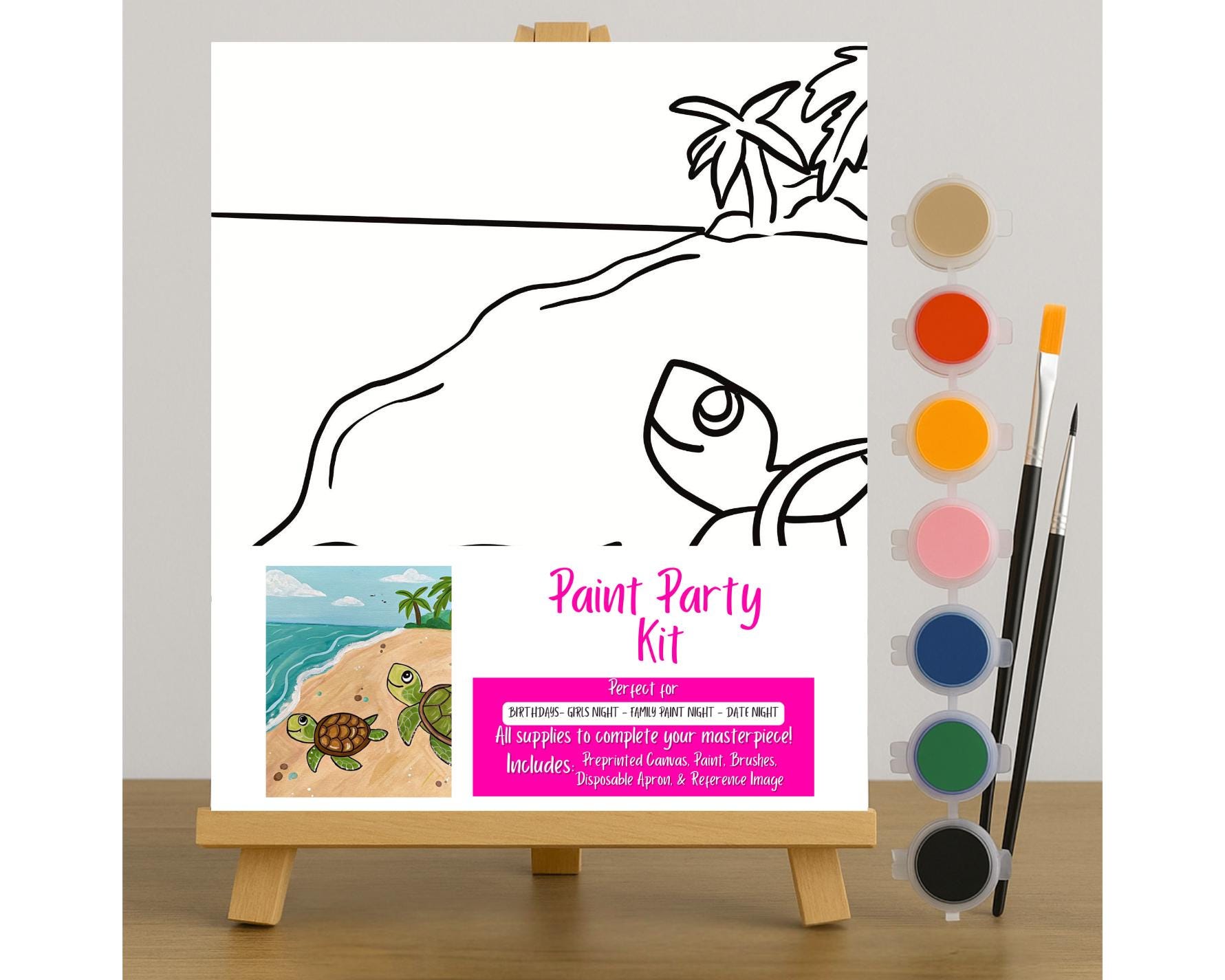 37 Super Cute Sea Turtle Crafts for Kids They Will Love 21 Sea Turtle Paint Party Kit: Kids' Beach Art Fun