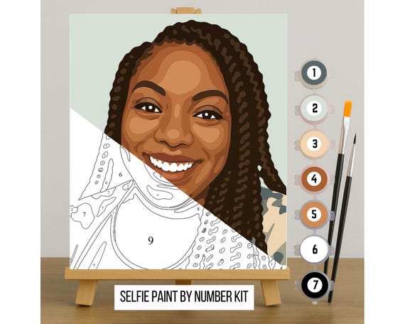 Selfie Portrait Paint Kit – Personalized DIY Canvas Painting Gift for Couples Date Night