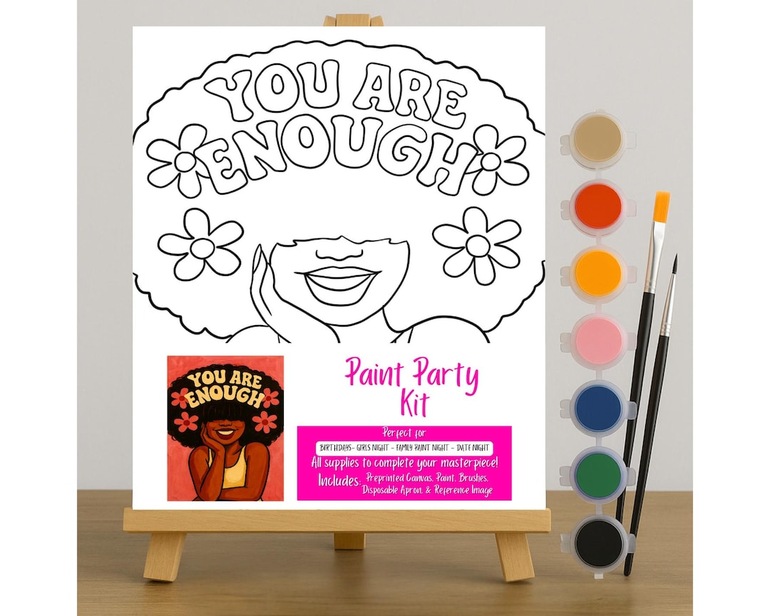 Afro Kit Afro Art Paint Party Kit: Self-love, Empowerment - Includes Canvas ...