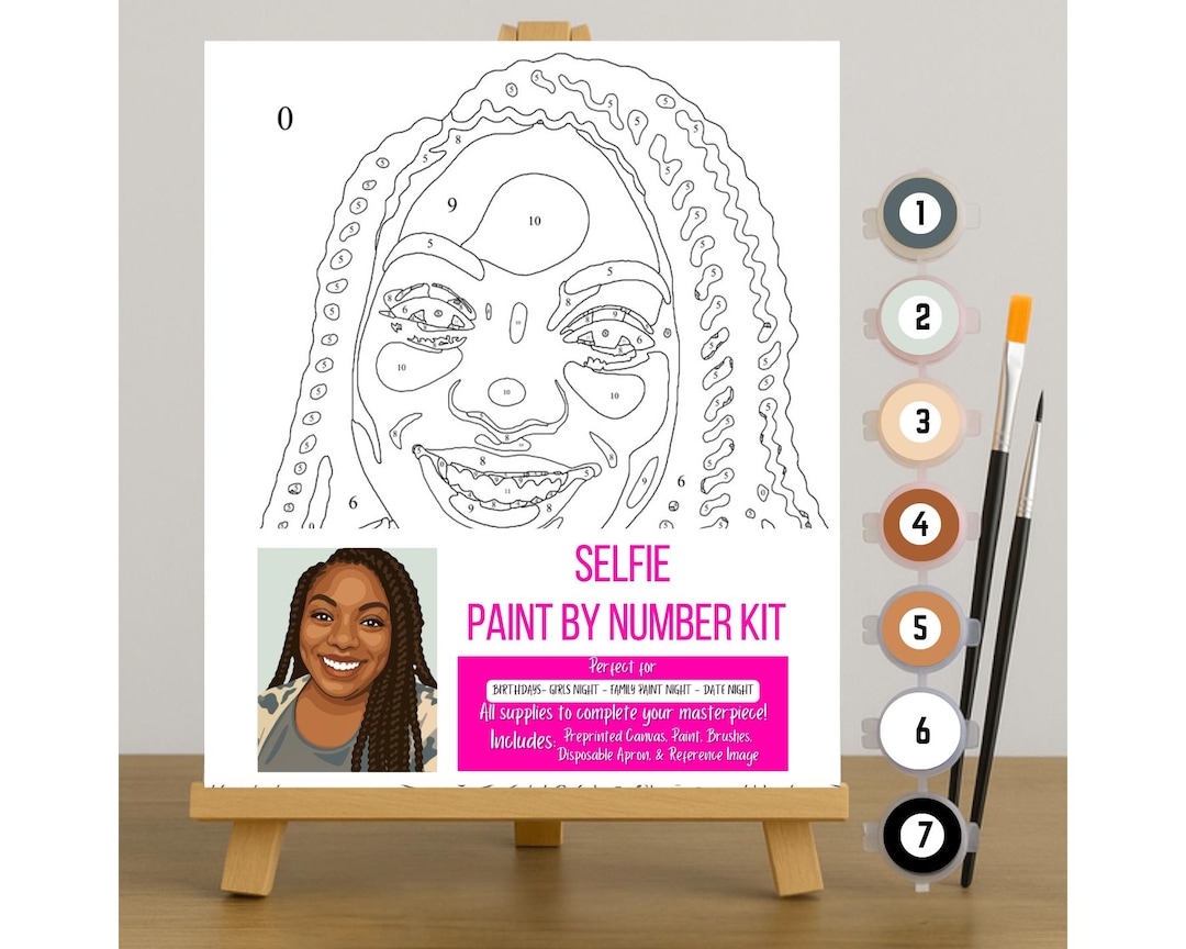 Custom Paint by Number Kit: Personalized Self Portrait From Photo - Etsy