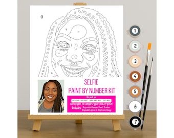 Custom Paint by Number Kit: Personalized Self Portrait From Photo