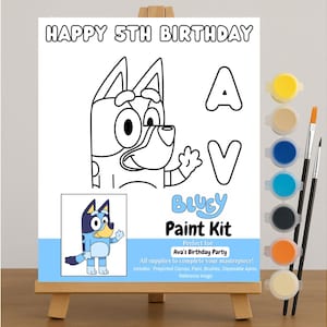 Bluey Paint Party Canvas Kit: Kids Birthday Activity