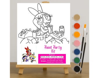 Powerpuff Girls Pre Drawn Canvas: 4/20 Cartoon Paint Party