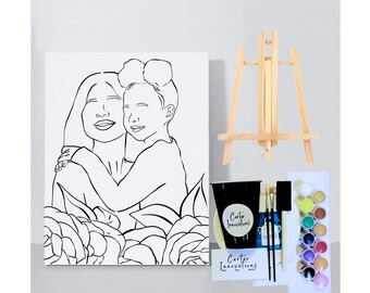 Pre- Drawn Canvas  | Mother ‘s Day | Me & My Girl