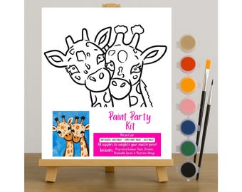 Giraffe Painting Kit: DIY Canvas Art for Adults & Kids