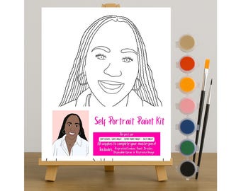 Selfie Portrait Paint Kit | Paint Your Spouse | Valentine’s Day Date Ideas  | Paint by Number | Viral TikTok Party | Galentines