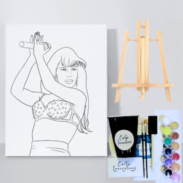 Pre- Drawn Canvas  | Selena | Sip & Paint