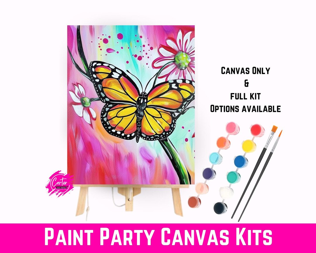 Monarch Butterfly Canvas Painting | Paint Kit for Beginners & Kids ...