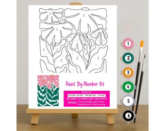 Floral Paint by Number Kit: Relaxing DIY Art, Kids & Adults