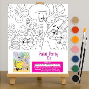 Cartoon Character Pre Drawn Canvas: 4/20 Smokers Activity, Zooted Under The Sea