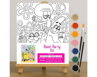 Cartoon Character Pre Drawn Canvas: 4/20 Smokers Activity, Zooted Under The Sea