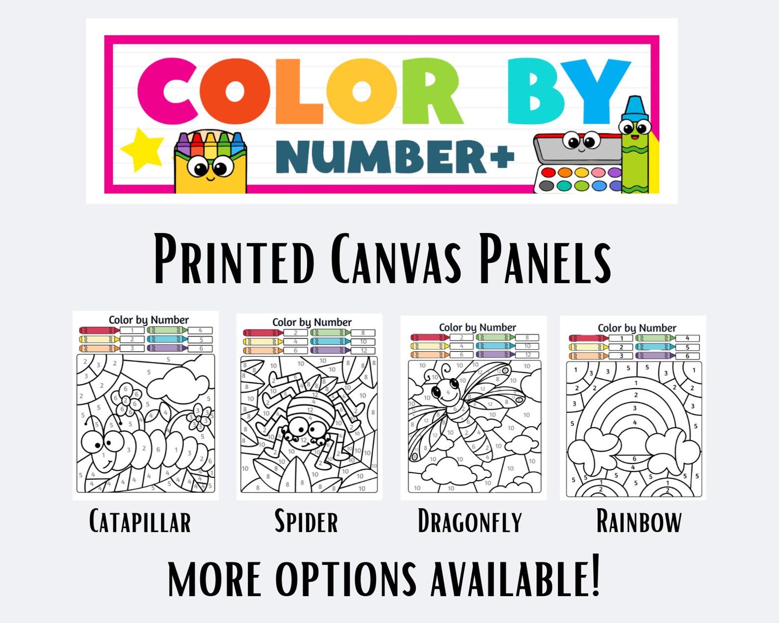 Color by Number, Kids Paint by Number Canvas, Kids Worksheets ...