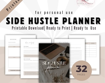Side Hustle Planner: Printable Business Plan & Financial Tracker (Digital Download)