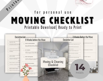 Moving & Cleaning Checklist: Declutter Planner (Printable PDF)