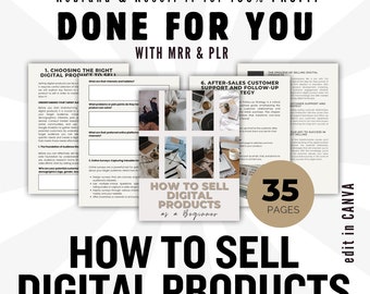 How To Sell Digital Product  Guide, Beginner eBook with Resell Rights, Canva Editable Template, Passive Income PDF