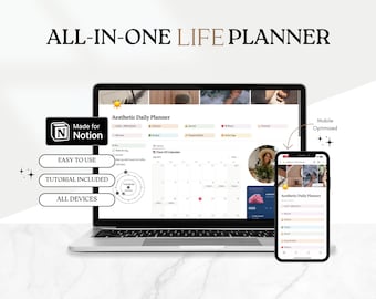 Notion Life Planner for Busy Moms, All-in-One Notion Template, Habit Tracker, Budget Planner, Daily & Weekly Organizer